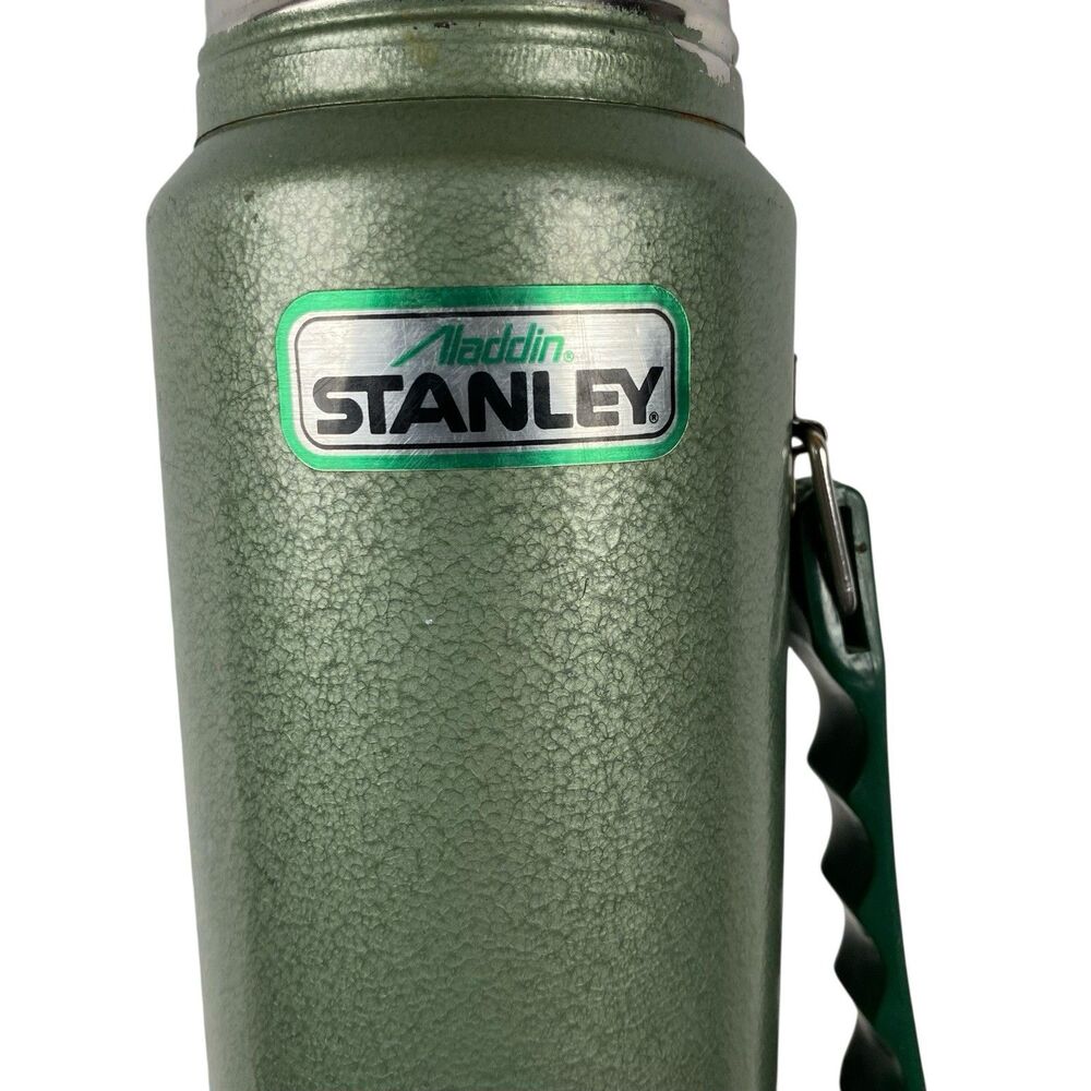 Vintage Stanley Aladdin A-944DH Thermos 1 Qt Green No.13 Dual Stopper USA - Picture 8 of 9